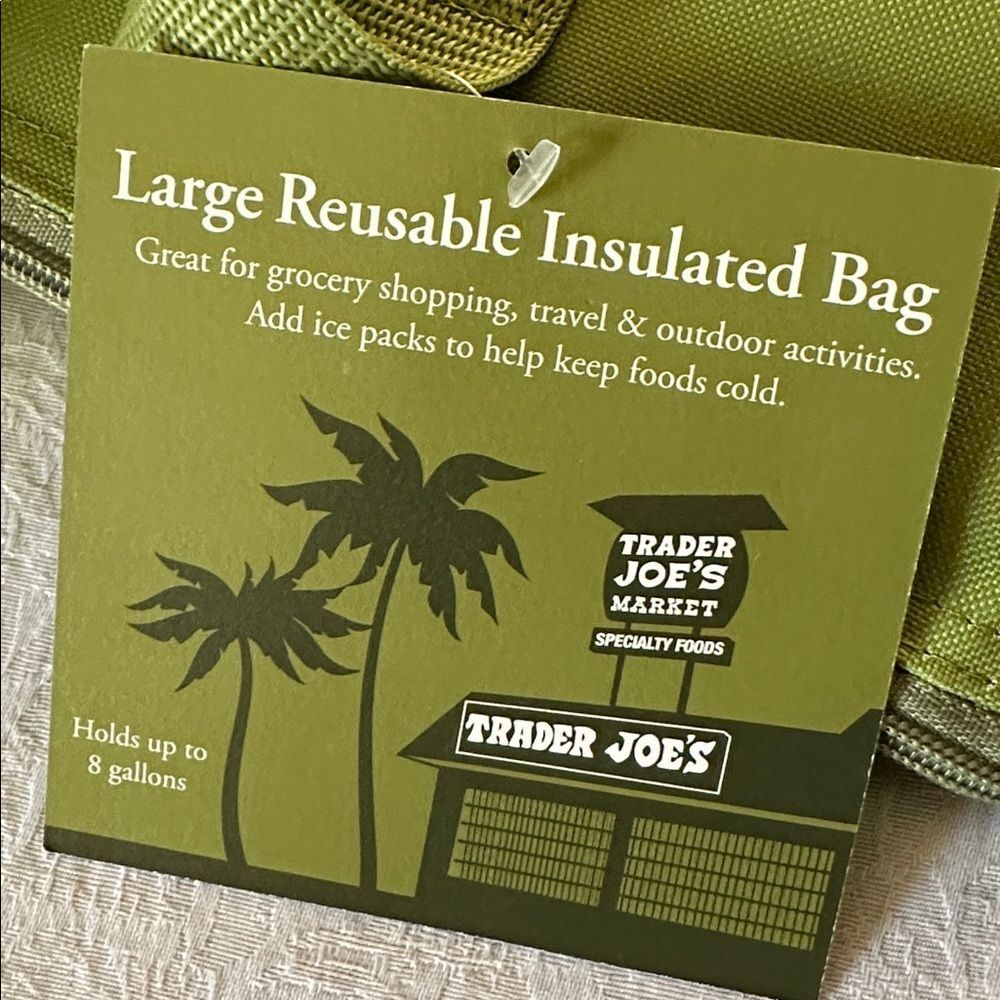 Trader Joe’s Insulated Grocery Bag Limited Edition 8 Gallon Sage Olive Green - Picture 3 of 10